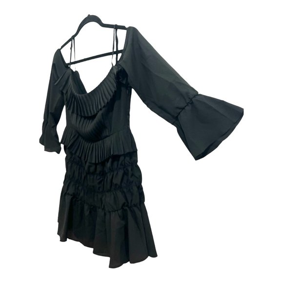 NWT Foxiedox Plisse Off the Shoulder Black Dress Size XS - Picture 6 of 15